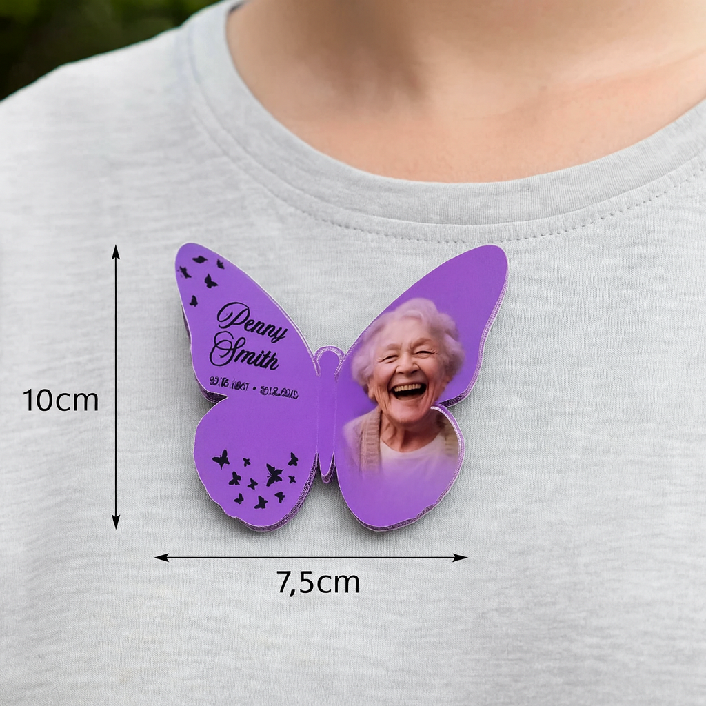 Personalised Memorial Butterfly Badges