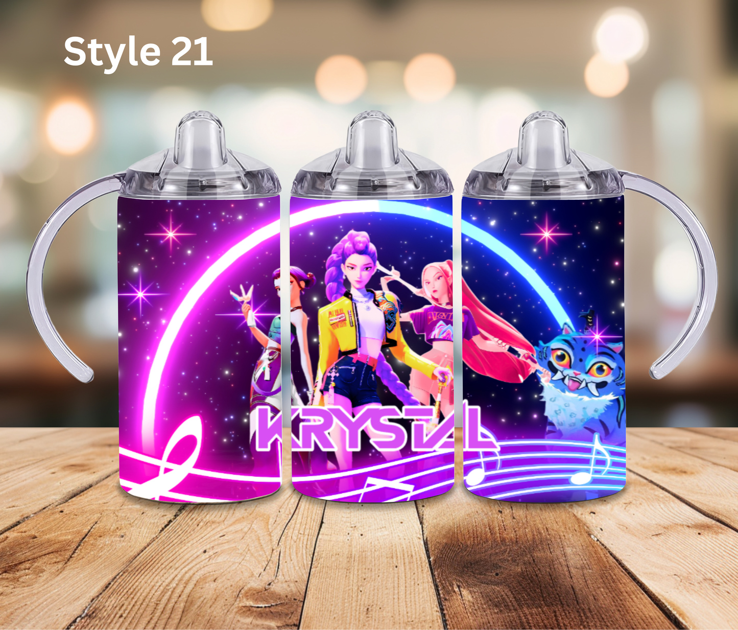 12oz Stainless Tumbler - Personalised Character Collection - Sippy Cup Lid