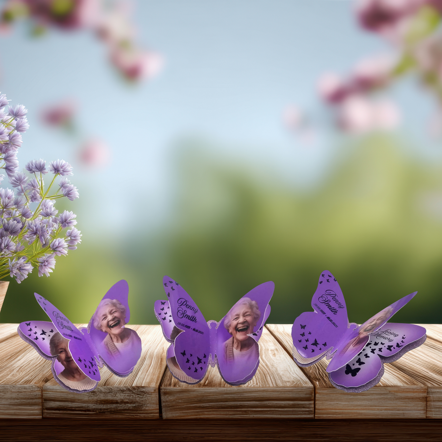 Personalised Memorial Butterfly Badges