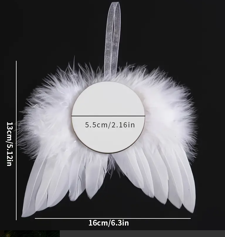 Custom Christmas Tree Ornament With Angel Wings
