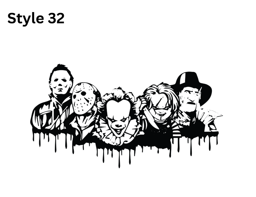 Horror Themed Car Vinyl Decals