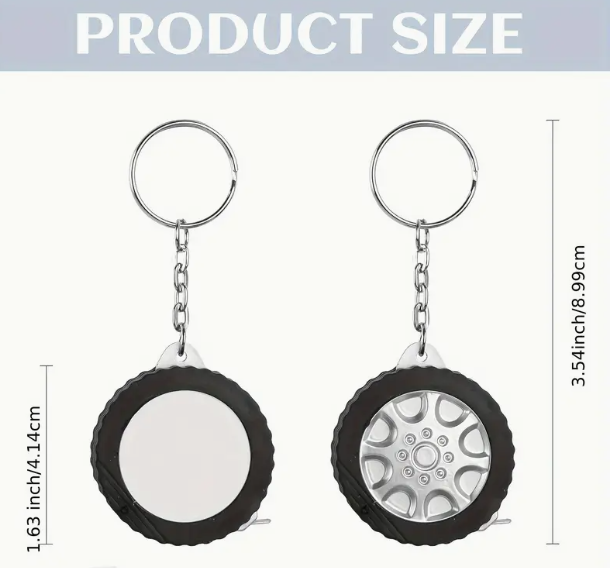 Custom Wheel Measuring Tape Keychain
