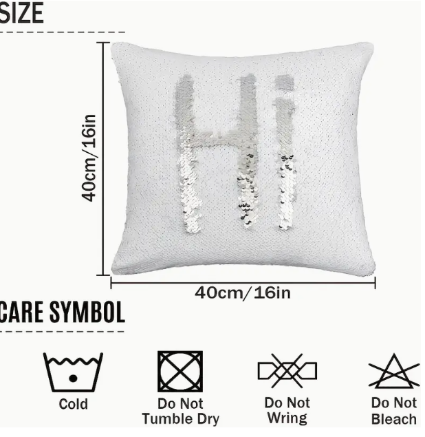 Custom Sequin Cushion Cover