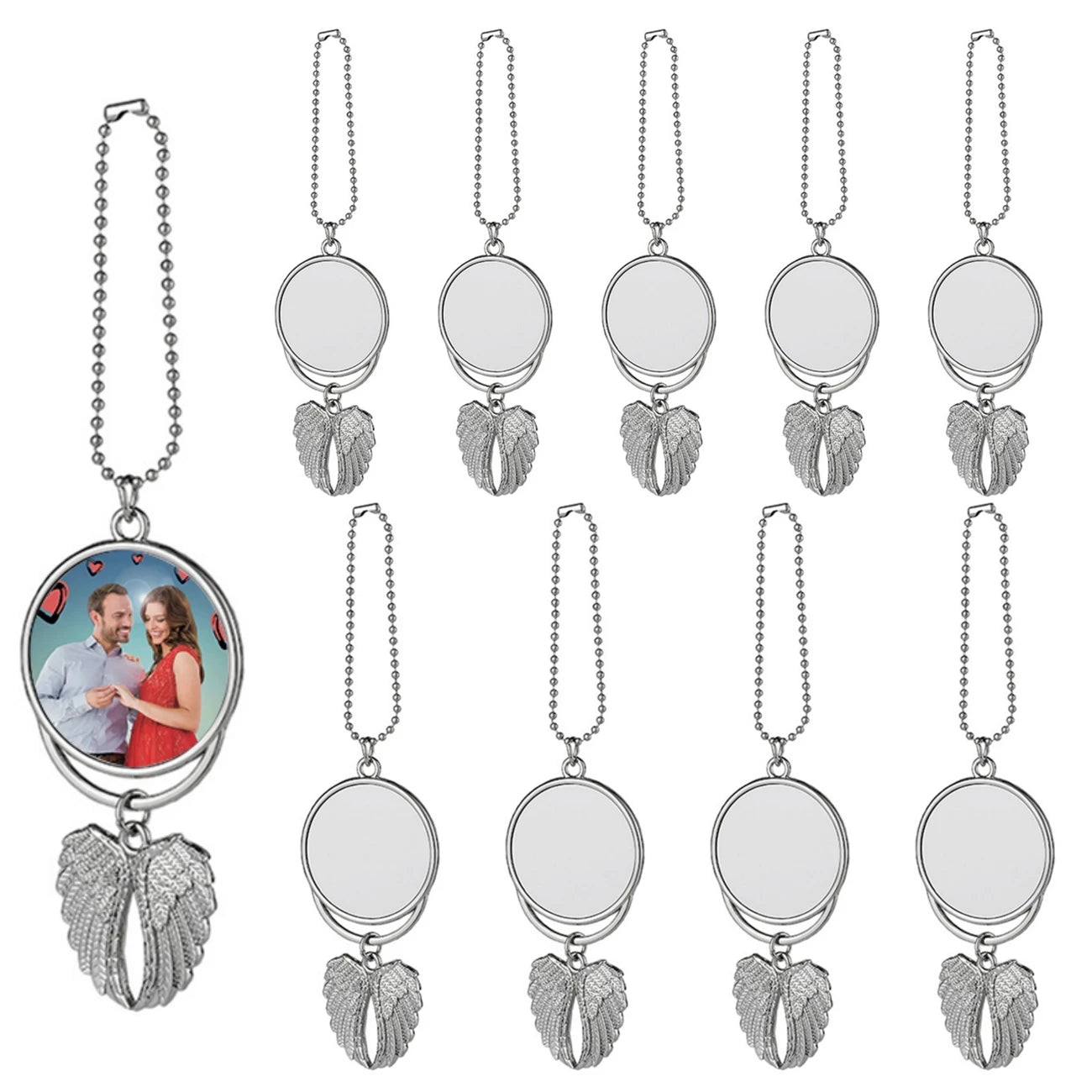 Silver Angel Wing Commemorative Car Pendant