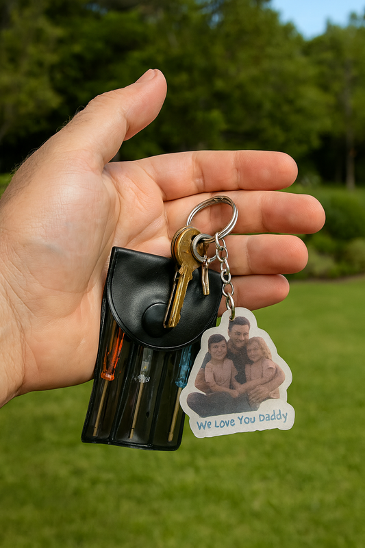 Custom Keychain with Mini Screwdriver Set