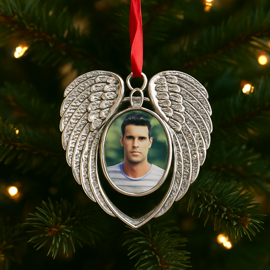 Custom Angel Wing Christmas Tree Ornament