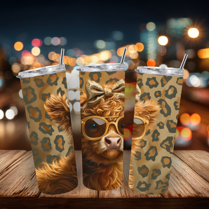 20oz Stainless Steel Tumbler - Highland Cow Collection
