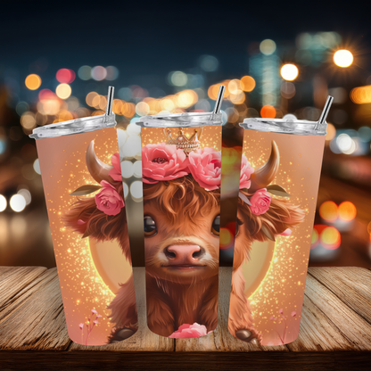 20oz Stainless Steel Tumbler - Highland Cow Collection