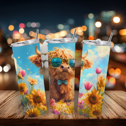 20oz Stainless Steel Tumbler - Highland Cow Collection