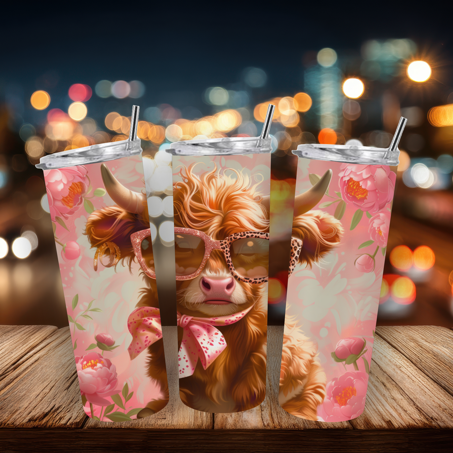 20oz Stainless Steel Tumbler - Highland Cow Collection