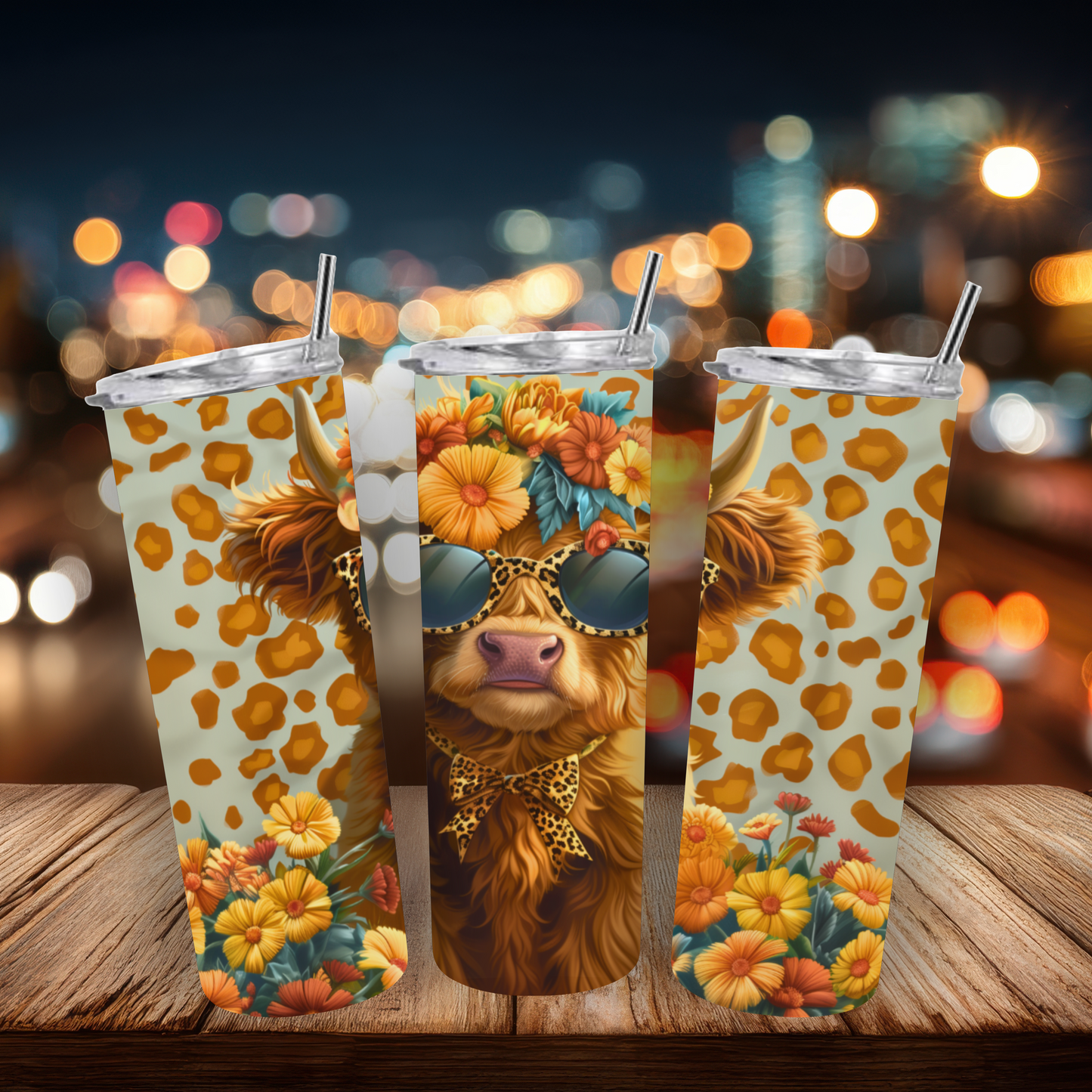 20oz Stainless Steel Tumbler - Highland Cow Collection