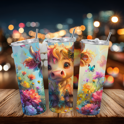 20oz Stainless Steel Tumbler - Highland Cow Collection
