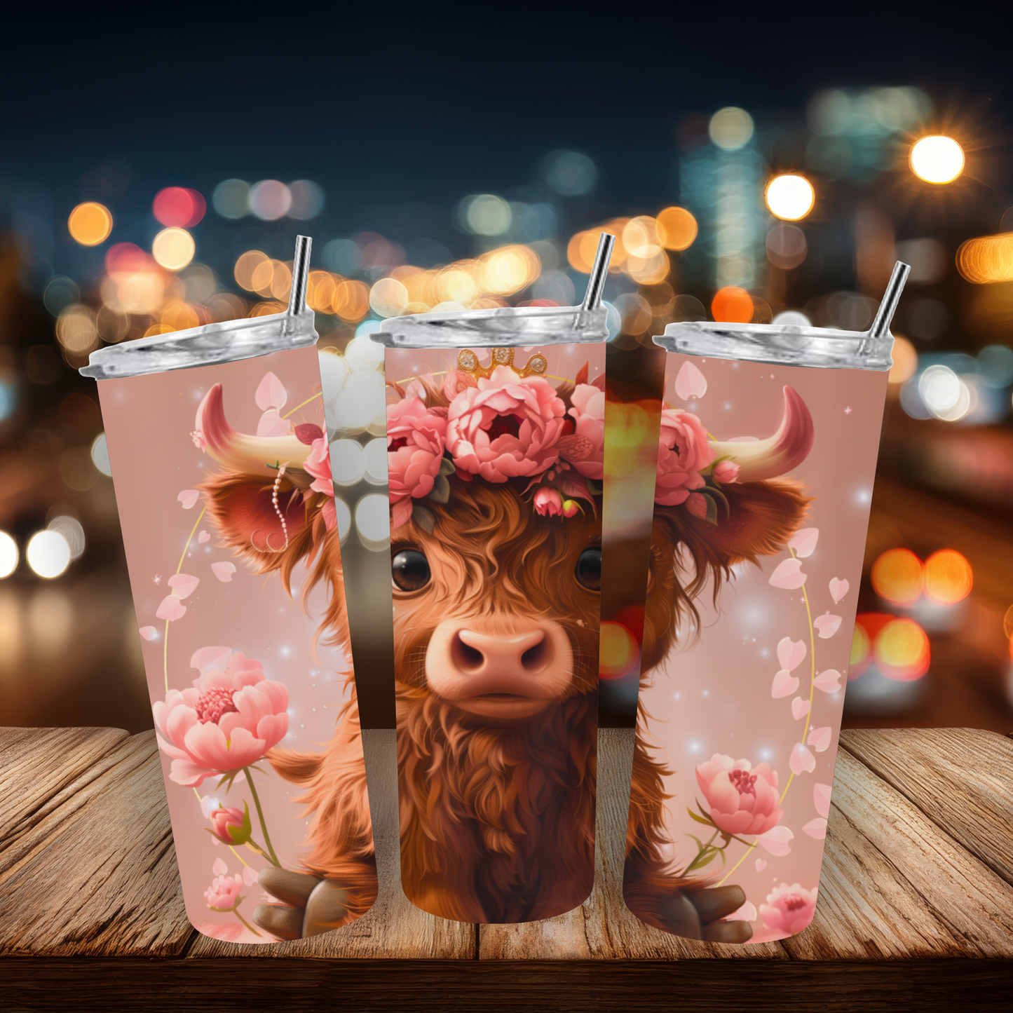 20oz Stainless Steel Tumbler - Highland Cow Collection
