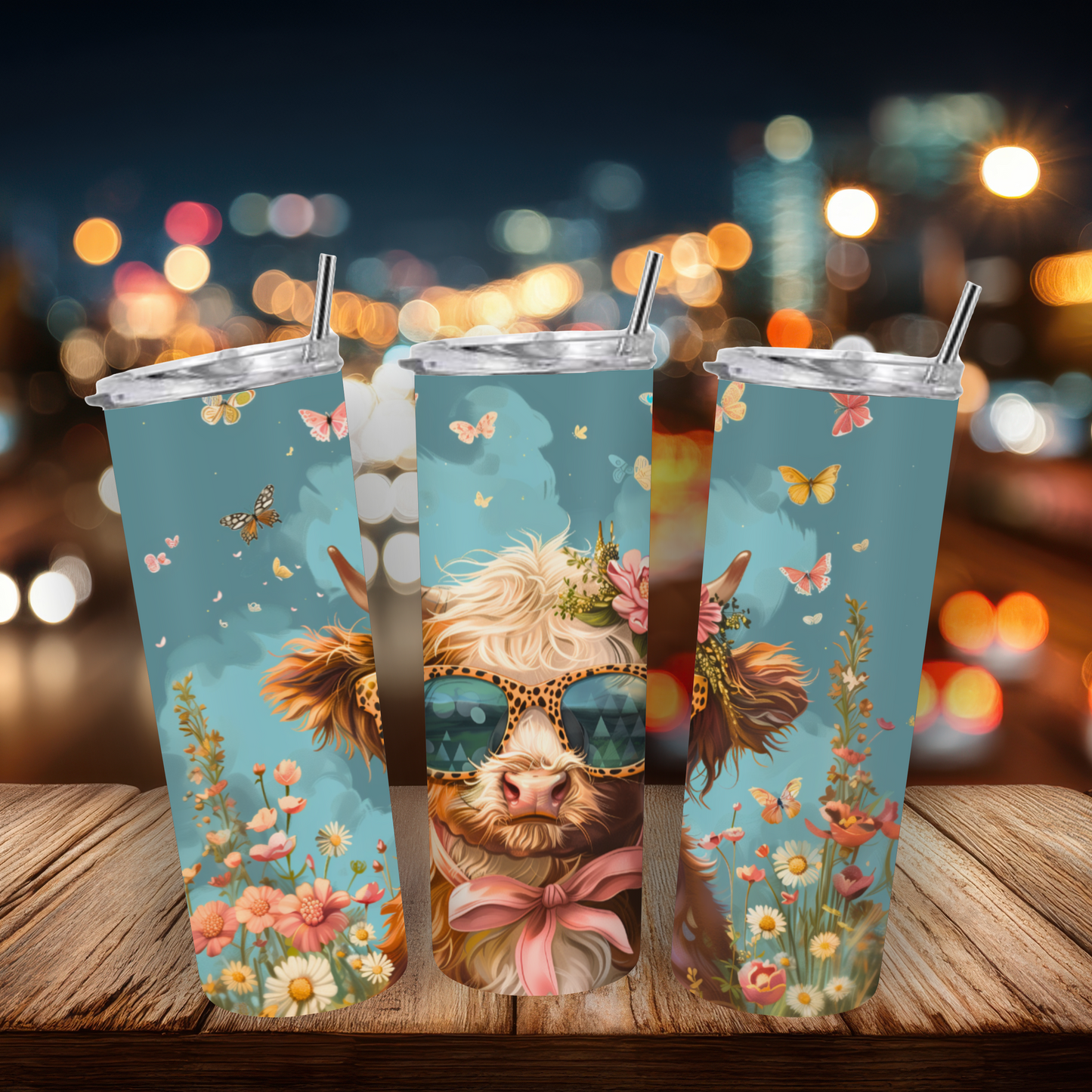 20oz Stainless Steel Tumbler - Highland Cow Collection