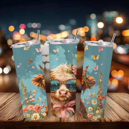 20oz Stainless Steel Tumbler - Highland Cow Collection