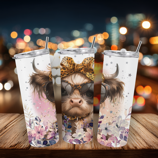 20oz Stainless Steel Tumbler - Highland Cow Collection