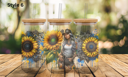 16oz Glass Tumbler - Girl Collection