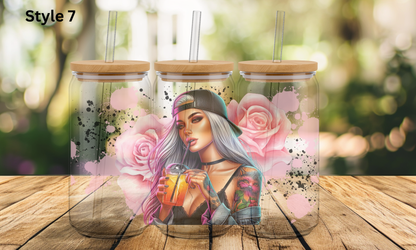 16oz Glass Tumbler - Girl Collection