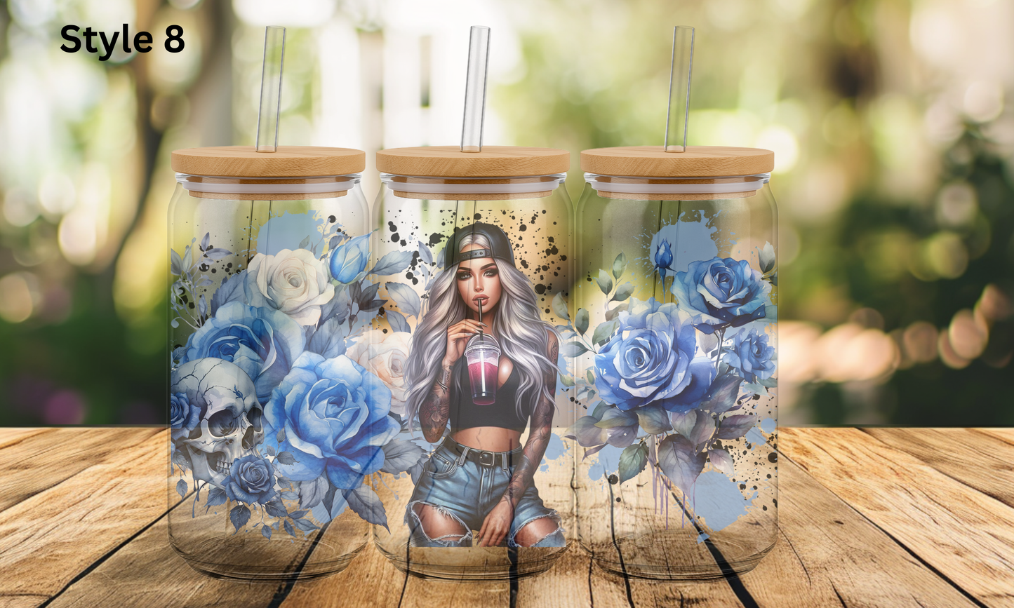 16oz Glass Tumbler - Girl Collection