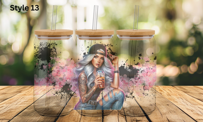 16oz Glass Tumbler - Girl Collection