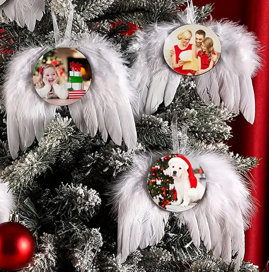 Custom Christmas Tree Ornament With Angel Wings