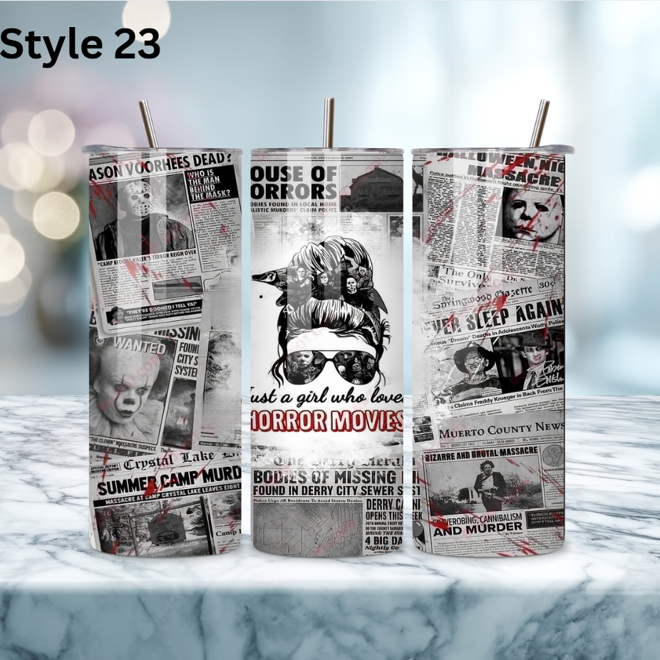 20oz Stainless Steel Tumbler - Horror Collection