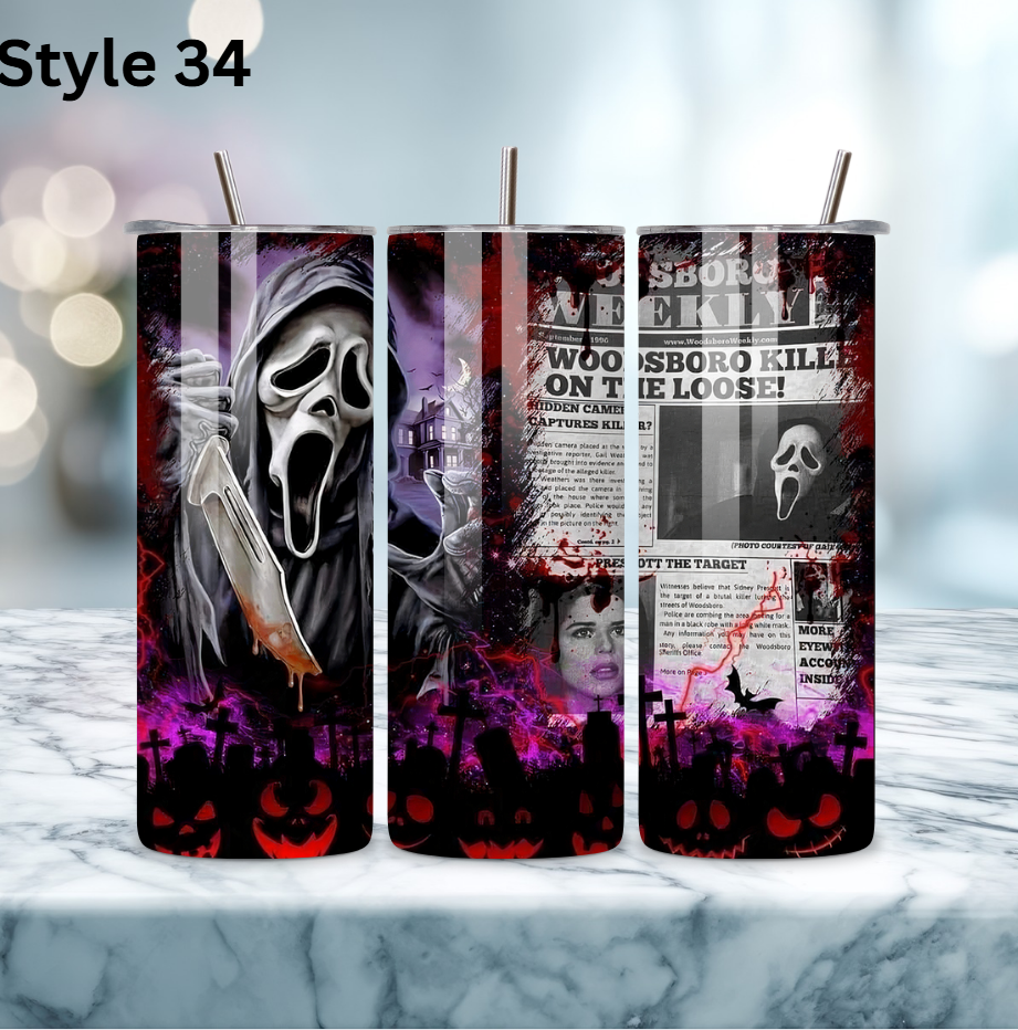 20oz Stainless Steel Tumbler - Horror Collection