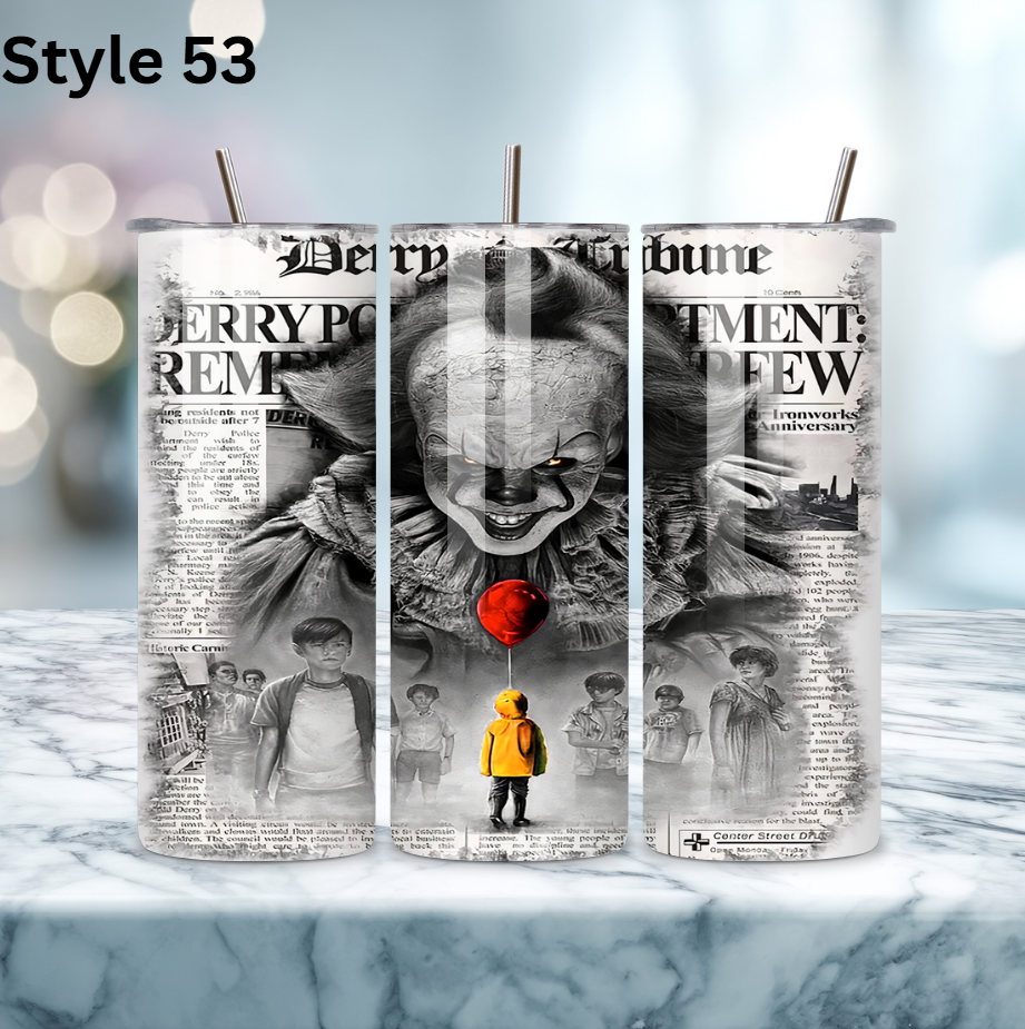 20oz Stainless Steel Tumbler - Horror Collection