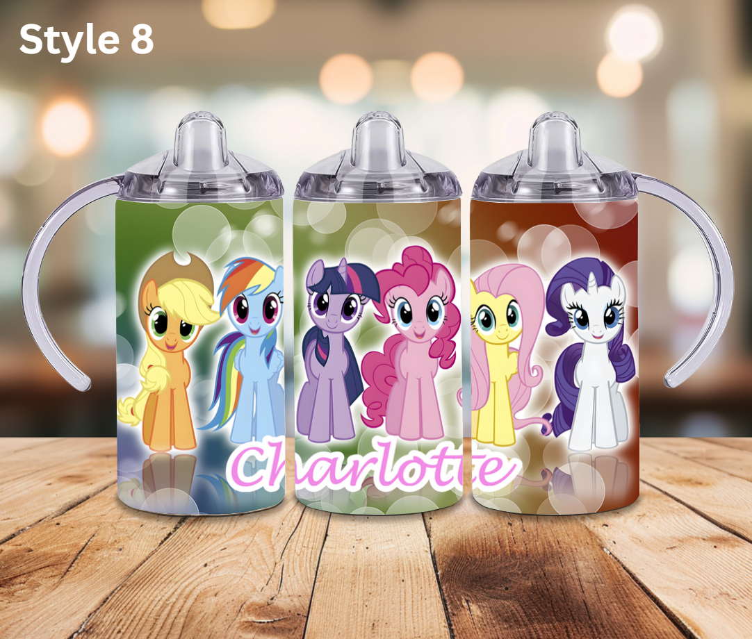 12oz Stainless Tumbler - Personalised Character Collection - Sippy Cup Lid