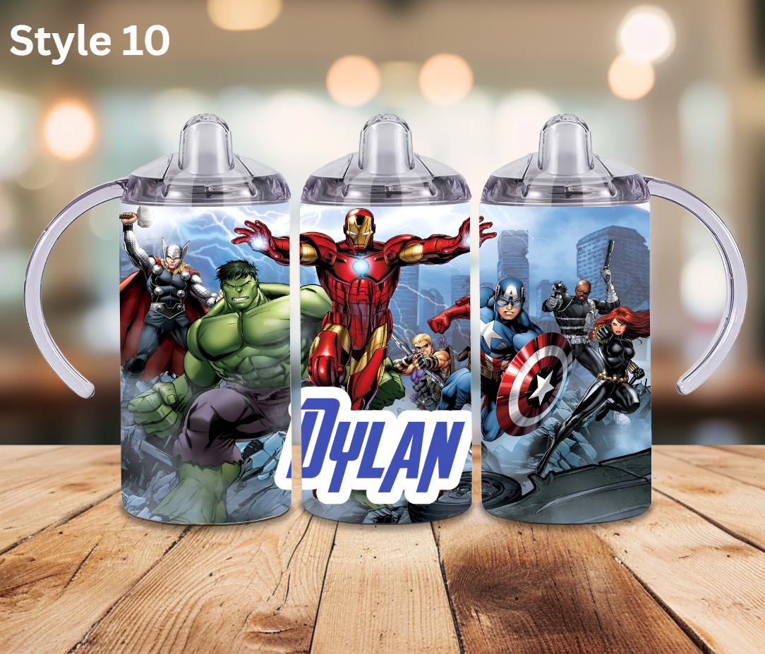 12oz Stainless Tumbler - Personalised Character Collection - Sippy Cup Lid