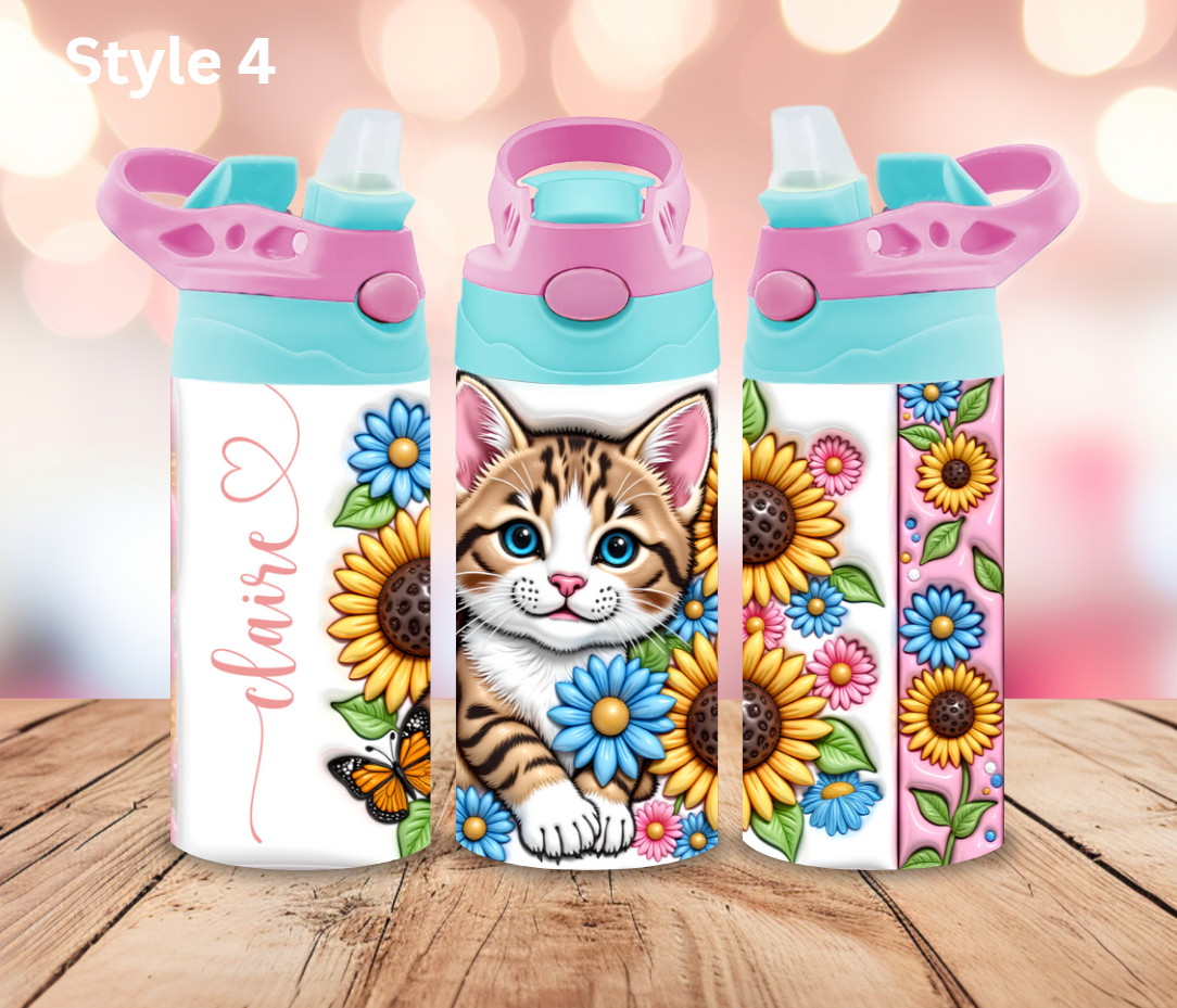 12oz Stainless Steel Tumbler- Personalised Collection - Pop Up Spout