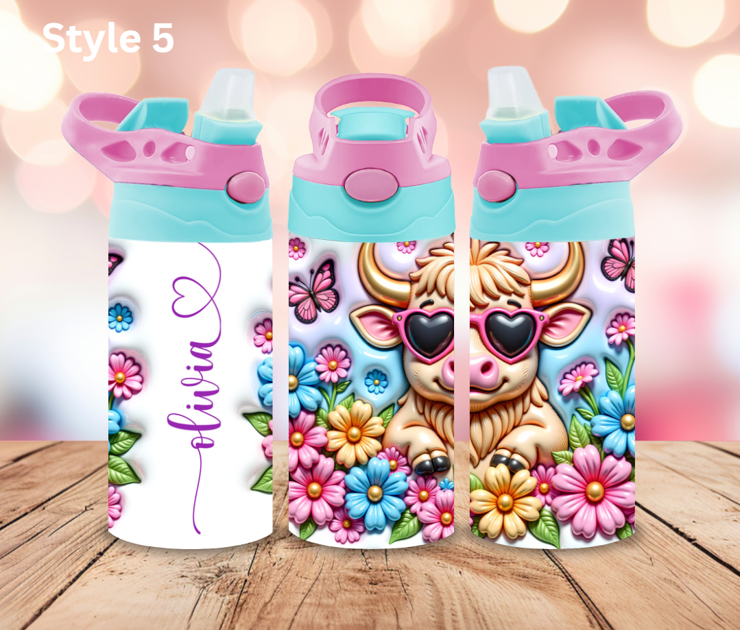12oz Stainless Steel Tumbler- Personalised Collection - Pop Up Spout