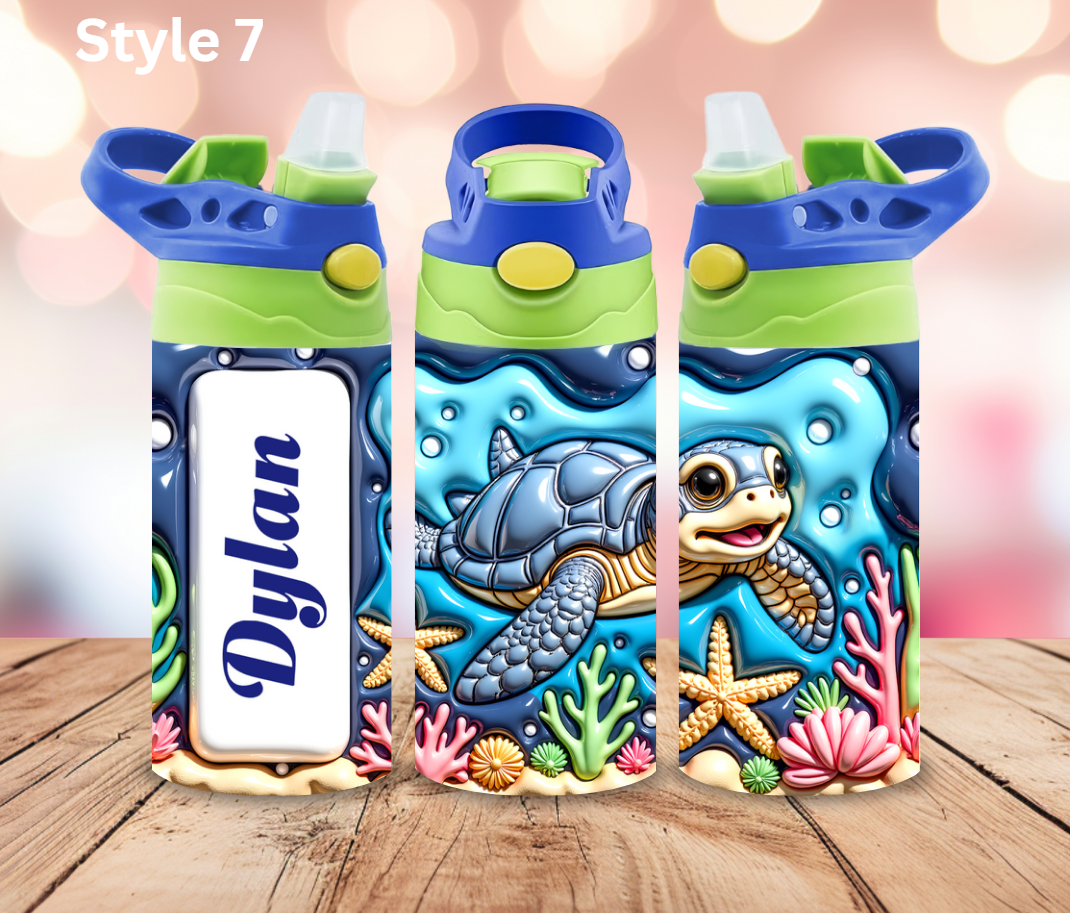 12oz Stainless Steel Tumbler- Personalised Collection - Pop Up Spout