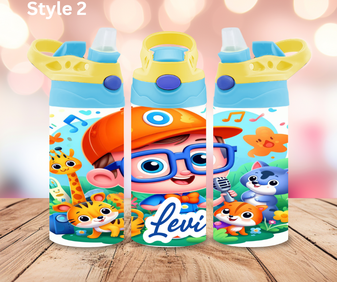 12oz Stainless Tumbler - Personalised Character Collection - Sippy Cup Lid