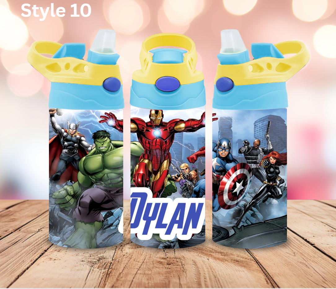 12oz Stainless Tumbler - Personalised Character Collection - Pop Up Spout