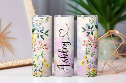 20oz Stainless Steel Tumbler Personalised Flower Collection