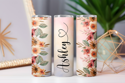 20oz Stainless Steel Tumbler Personalised Flower Collection