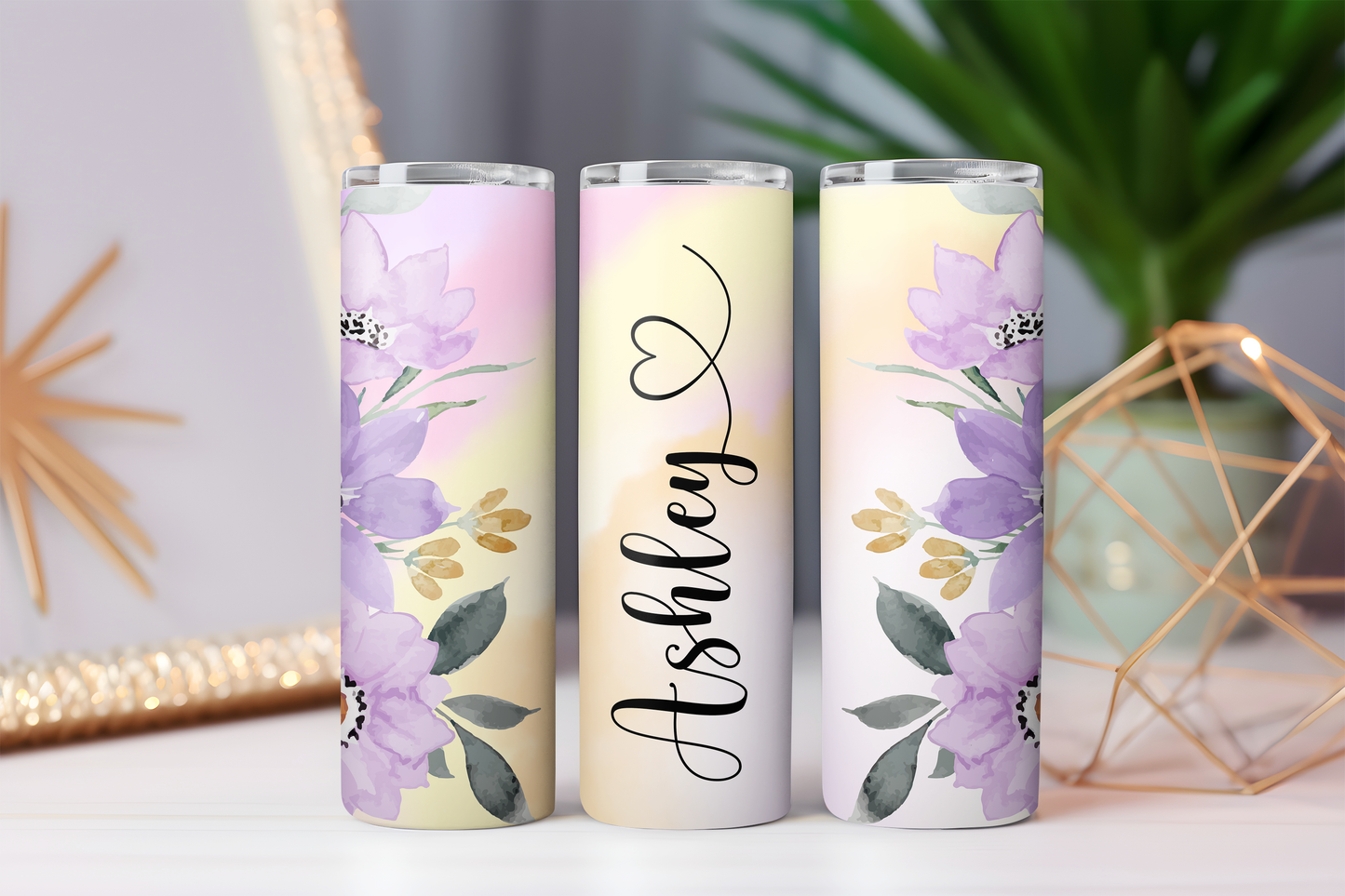 20oz Stainless Steel Tumbler Personalised Flower Collection