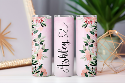 20oz Stainless Steel Tumbler Personalised Flower Collection