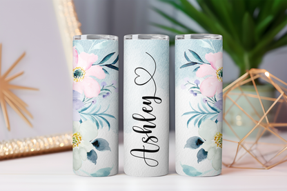 20oz Stainless Steel Tumbler Personalised Flower Collection