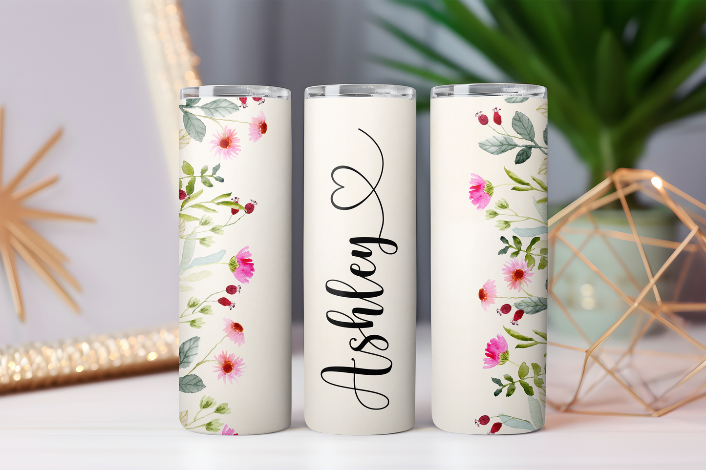 20oz Stainless Steel Tumbler Personalised Flower Collection