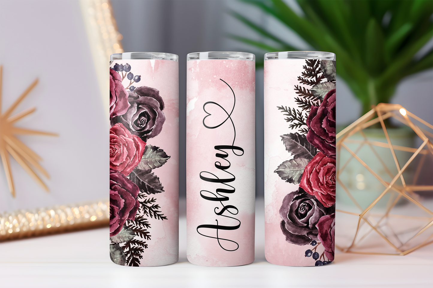 20oz Stainless Steel Tumbler Personalised Flower Collection
