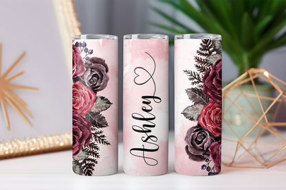 20oz Stainless Steel Tumbler Personalised Flower Collection