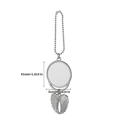 Silver Angel Wing Commemorative Car Pendant