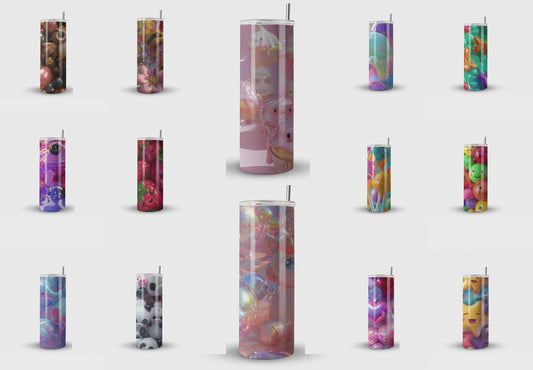 20oz Stainless Steel Tumbler 3D wrap collection