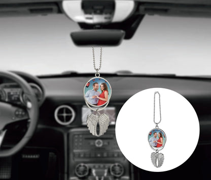 Silver Angel Wing Commemorative Car Pendant