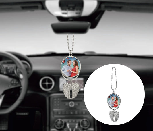Silver Angel Wing Commemorative Car Pendant